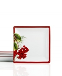 Charter Club's Red Berry square appetizer plates make every day of the season feel like a celebration with easy-care porcelain bursting with the vibrant botanicals of Christmas. Charter Club's Red Berry square appetizer plates make every day of the season feel like a celebration with easy-care porcelain bursting with the vibrant botanicals of Christmas.