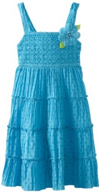 Bloome Girls 7-16 Polka Dot Tiered Crochet Sundress, Blue, 12 Bloome Girls 7-16 Polka Dot Tiered Crochet Sundress, Blue, 12