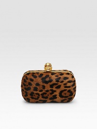 Lush leopard-print haircalf defines this diminutive bag, finished with the iconic skull clasp.Push-lock closure One inside zip pocket Leather lining 6W X 3½H X 2D Dyed haircalf Made in Italy Fur origin: Italy