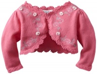 Hartstrings Baby-girls Newborn Embroidered Sweater Shrug, Pink Lilly, 0-3 Months Hartstrings Baby-girls Newborn Embroidered Sweater Shrug, Pink Lilly, 0-3 Months