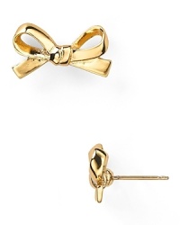 Take a bow (or two.) Cast in 12-karat gold plate, this pair of delicate kate spade new york earrings flaunts a sweet simplicity. Take a bow (or two.) Cast in 12-karat gold plate, this pair of delicate kate spade new york earrings flaunts a sweet simplicity.