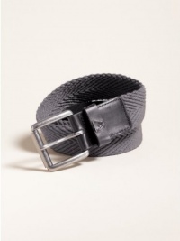 GUESS Woven Harness Belt with Leather Trim