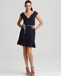 Velvet by Graham & Spencer Dress - Laser Cut Cap Sleeve Velvet by Graham & Spencer Dress - Laser Cut Cap Sleeve