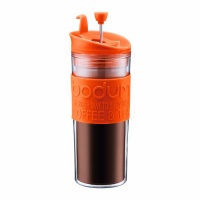 Bodum Double-Wall 16-Ounce Thermal Plastic Travel Coffee and Tea Press with Bonus Tumbler Lid, Orange Bodum Double-Wall 16-Ounce Thermal Plastic Travel Coffee and Tea Press with Bonus Tumbler Lid, Orange