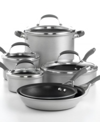 Exceptional durability meets extraordinary food release technology in Circulon Elite cookware, bringing you a long-lasting heavy gauge hard-anodized construction that heats quickly and evenly, banishes hot spots and burns that ruin meals, and cleans easily with a nonstick surface that doesn't require greasing. Lifetime warranty. Exceptional durability meets extraordinary food release technology in Circulon Elite cookware, bringing you a long-lasting heavy gauge hard-anodized construction that heats quickly and evenly, banishes hot spots and burns that ruin meals, and cleans easily with a nonstick surface that doesn't require greasing. Lifetime warranty.