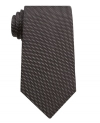 A neat pattern gives this silk tie from Perry Ellis subtle sophistication and texture. A neat pattern gives this silk tie from Perry Ellis subtle sophistication and texture.