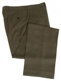 Calvin Klein Mens Flat Front Solid Light Brown Olive Dress Pants Calvin Klein Mens Flat Front Solid Light Brown Olive Dress Pants