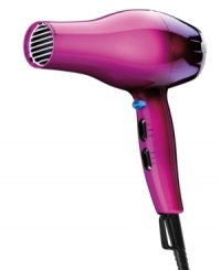 Hair today...better tomorrow! Pump up your hair style with this Conair hair dryer, featuring a salon performance AC motor, fast drying time and tourmaline ceramic and iconic technologies. Comes in a pretty pink ombre color, too! Hair today...better tomorrow! Pump up your hair style with this Conair hair dryer, featuring a salon performance AC motor, fast drying time and tourmaline ceramic and iconic technologies. Comes in a pretty pink ombre color, too!