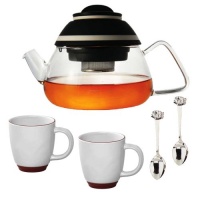 Dalla Piazza Delicha Automatic Tea Maker + 12OZ. Halo Bistro Wide Body Coffee Cup + 4.5in. Cup & Saucer Demi Spoon Dalla Piazza Delicha Automatic Tea Maker + 12OZ. Halo Bistro Wide Body Coffee Cup + 4.5in. Cup & Saucer Demi Spoon