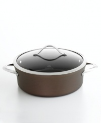 Just right. The perfect kitchen companion, this elegant bronze piece features multiple layers of nonstick technology, a hard-anodized construction and stay-cool handles for an unrivaled combination of professional performance and everyday ease. Your go-to for truly tender dishes simmered or slow-cooked to tender perfection. Lifetime warranty. Just right. The perfect kitchen companion, this elegant bronze piece features multiple layers of nonstick technology, a hard-anodized construction and stay-cool handles for an unrivaled combination of professional performance and everyday ease. Your go-to for truly tender dishes simmered or slow-cooked to tender perfection. Lifetime warranty.
