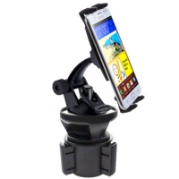 ChargerCity Exclusive Apple iphone 5 4S 4 3GS Samsung Galaxy S S1 S2 S3 S4 Note I II HTC ONE X Google Nexus 4 5 Motorola Droid DNA Smartphone (4 to 5.3 Viewing Screen Phones) Cup Holder Mount Kit with Spring Lock Cradle Holder, Fully Adjustable Suction 