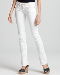True Religion Jeans - Billy Super T Straight Leg Jeans in White True Religion Jeans - Billy Super T Straight Leg Jeans in White