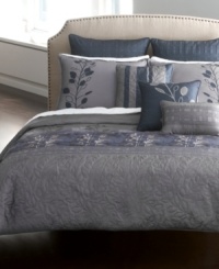 Printed and embroidered florals in cool, crisp tones of blue and gray evoke a distinctly modern and sophisticated look in this Tuscany comforter set from Bryan Keith. Finish your bed with the shams, decorative pillows and matching bedskirt to complete the captivating ensemble. Printed and embroidered florals in cool, crisp tones of blue and gray evoke a distinctly modern and sophisticated look in this Tuscany comforter set from Bryan Keith. Finish your bed with the shams, decorative pillows and matching bedskirt to complete the captivating ensemble.
