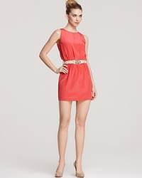 Cinched with a bold belt, this Akiko silk dress is just as statement-making with metallic flats as it is with sky-high pumps. Cinched with a bold belt, this Akiko silk dress is just as statement-making with metallic flats as it is with sky-high pumps.