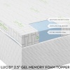 2.5 Lucid® by LinenSpa Gel Infused Ventilated Memory Foam Mattress Topper with Removable Bamboo Cover 3-Year Warranty