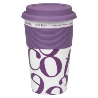 Konitz Script Collage To Stay/To Go Mugs, Purple, Set of 2 Konitz Script Collage To Stay/To Go Mugs, Purple, Set of 2