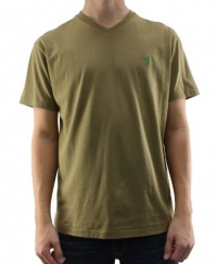 Polo Ralph Lauren Men's V-Neck Short Sleeve T-Shirt Dark Wheat PRL Polo Ralph Lauren Men's V-Neck Short Sleeve T-Shirt Dark Wheat PRL