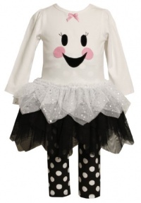 Bonnie Jean Girls 2-6X Halloween Happy Face Legging Set, White, 5 Bonnie Jean Girls 2-6X Halloween Happy Face Legging Set, White, 5