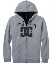 Warm sherpa lining and a cozy sporty design make this DC Shoes hoodie the perfect cool weather companion. Warm sherpa lining and a cozy sporty design make this DC Shoes hoodie the perfect cool weather companion.