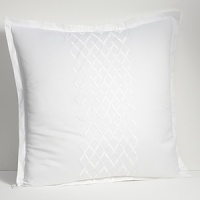 For lovers of fine bed dressing, Ogee Embroidery emulates understated opulence. A sophisticated, contemporary approach to a classic ogee design. Satin stitch and twill texture embroidery create a sleek vertical line. Euro sham reflects the vertical embroidery of the collection. For lovers of fine bed dressing, Ogee Embroidery emulates understated opulence. A sophisticated, contemporary approach to a classic ogee design. Satin stitch and twill texture embroidery create a sleek vertical line. Euro sham reflects the vertical embroidery of the collection.