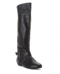 Chinese Laundry's Newbie Boots have a great fashion future ahead of them with their on-trend high cut, buckle decor and easy-to-wear flat styling. Chinese Laundry's Newbie Boots have a great fashion future ahead of them with their on-trend high cut, buckle decor and easy-to-wear flat styling.
