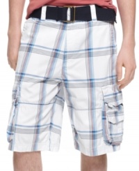 Laid-back plaid shorts from American Rag are ready to let the good times roll. Laid-back plaid shorts from American Rag are ready to let the good times roll.