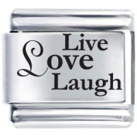 Live Love Laugh Laser Etched Italian Charm Live Love Laugh Laser Etched Italian Charm