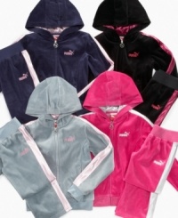 For your active girl. These velour pants from Puma have just the right combination of fashion and performance. (Clearance) For your active girl. These velour pants from Puma have just the right combination of fashion and performance. (Clearance)