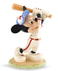 A good sport, Mickey is ready to round the bases in this glazed porcelain figurine from the Lenox Mickey Mouse and Friends collection. A good sport, Mickey is ready to round the bases in this glazed porcelain figurine from the Lenox Mickey Mouse and Friends collection.