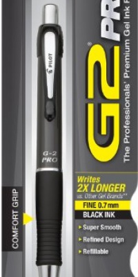 Pilot G2 Pro Retractable Gel Ink Roller Ball Pen, Fine Point, Gray Barrel, Black Ink (31147) Pilot G2 Pro Retractable Gel Ink Roller Ball Pen, Fine Point, Gray Barrel, Black Ink (31147)