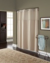 Hookless Fabric Shower Curtain with Built in Liner  - Taupe Diamond Pique