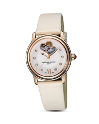 The Frédérique Constant Ladies Automatic Collections have been designed by women for women. Classic and elegant, feminine and sophisticated, sexy in every detail. These fine mechanical timepieces have been developed with passion, to reflect the values and aspirations of today's women. Automatic calibration. Vanilla satin strap. Made in Geneva, Switzerland. The Frédérique Constant Ladies Automatic Collections have been designed by women for women. Classic and elegant, feminine and sophisticated, sexy in every detail. These fine mechanical timepieces have been developed with passion, to reflect the values and aspirations of today's women. Automatic calibration. Vanilla satin strap. Made in Geneva, Switzerland.