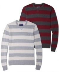 Suit up. These rugby-style sweaters are perfect for backyard football Suit up. These rugby-style sweaters are perfect for backyard football