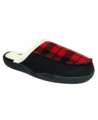 Slip into these cozy slippers by American Rag and check yourself into comfort style. Slip into these cozy slippers by American Rag and check yourself into comfort style.