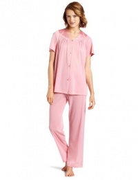Vanity Fair Women's Colortura Short Sleeve Pajama, Rose Dusk, Large