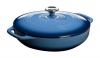 Lodge Color EC3CC33 Enameled Cast Iron Covered Casserole, Caribbean Blue, 3-Quart