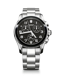 Solid and smart, this over-sized ceramic chronograph from Victorinox Swiss Army will take your style to new heights. Inspired by military style, its dial is anti-reflective with analog quartz movement and an advanced date feature. Solid and smart, this over-sized ceramic chronograph from Victorinox Swiss Army will take your style to new heights. Inspired by military style, its dial is anti-reflective with analog quartz movement and an advanced date feature.