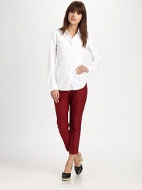 A classic silhouette for everyday wear with top-stitched seams for superior fit. Shirt collarButton-front placketPrincess seamsLong sleeves with button cuffs78% cotton/18% polyamide/4% elastaneDry cleanImportedModel shown is 5'10 (177cm) wearing US size Small. A classic silhouette for everyday wear with top-stitched seams for superior fit. Shirt collarButton-front placketPrincess seamsLong sleeves with button cuffs78% cotton/18% polyamide/4% elastaneDry cleanImportedModel shown is 5'10 (177cm) wearing US size Small.