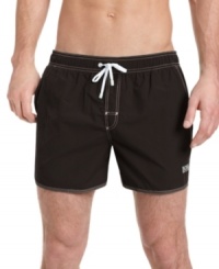 Take your time before diving in. You'll want to be seen these swim trunks from Boss by Hugo Boss.