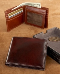 Help make sure that a special guy in your life has the right accessories to match his sense of style with this premium Italian leather wallet. Help make sure that a special guy in your life has the right accessories to match his sense of style with this premium Italian leather wallet.