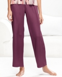 Relax in the satiny smooth beauty of Alfani's satin pajama pants. Relax in the satiny smooth beauty of Alfani's satin pajama pants.