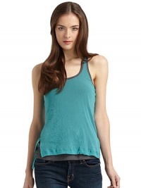 THE LOOKSheer overlayRibbed knit underlayRacerbackTHE FITAbout 24 from shoulder to hemTHE MATERIALBody: polyester/rayonUnderlay: nylonCARE & ORIGINDry cleanImportedModel shown is 5'9 (175cm) wearing US size Small. THE LOOKSheer overlayRibbed knit underlayRacerbackTHE FITAbout 24 from shoulder to hemTHE MATERIALBody: polyester/rayonUnderlay: nylonCARE & ORIGINDry cleanImportedModel shown is 5'9 (175cm) wearing US size Small.