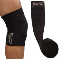 Power Lifting Knee Wraps w/ Velcro (Pair) Squats Support - Black