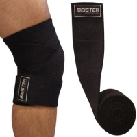 Power Lifting Knee Wraps w/ Velcro (Pair) Squats Support - Black Power Lifting Knee Wraps w/ Velcro (Pair) Squats Support - Black