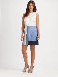 A stunning silk design with a fashion-forward neckline and a flawless fit, thanks to just a touch of stretch.Split necklineSleevelessPleated frontAbout 24 from shoulder to hem92% silk/8% elastaneDry cleanImported of Italian fabric Model shown is 5'9½ (176cm) wearing US size Small. A stunning silk design with a fashion-forward neckline and a flawless fit, thanks to just a touch of stretch.Split necklineSleevelessPleated frontAbout 24 from shoulder to hem92% silk/8% elastaneDry cleanImported of Italian fabric Model shown is 5'9½ (176cm) wearing US size Small.