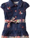 Carter's Watch the Wear Baby-girls Infant Denim Dress With Zebra Belt, Medium Wash, 24 Months