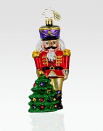 Hand-painted, impeccably detailed nutcracker of European glass will guard your tree all season long. Hand-blownHand-painted4½ highMade in Poland