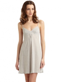 THE LOOKAdjustable shoulder strapsSmooth knit constructionBust dartsElastic Empire waistTHE FITAbout 32 from shoulder to hemTHE MATERIAL90% micromodal/10% cashmereCARE & ORIGINHand washMade in Italy THE LOOKAdjustable shoulder strapsSmooth knit constructionBust dartsElastic Empire waistTHE FITAbout 32 from shoulder to hemTHE MATERIAL90% micromodal/10% cashmereCARE & ORIGINHand washMade in Italy