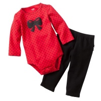 Carter's Baby Girls 2 Piece Long Sleeve Glittery Bow Bodysuit and Pants Set (6 Months) Carter's Baby Girls 2 Piece Long Sleeve Glittery Bow Bodysuit and Pants Set (6 Months)