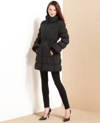 The essential puffer coat gets a makeover from Jones New York, this time with faux leather trim and plenty of pockets for stashing your winter accessories and gear! The essential puffer coat gets a makeover from Jones New York, this time with faux leather trim and plenty of pockets for stashing your winter accessories and gear!